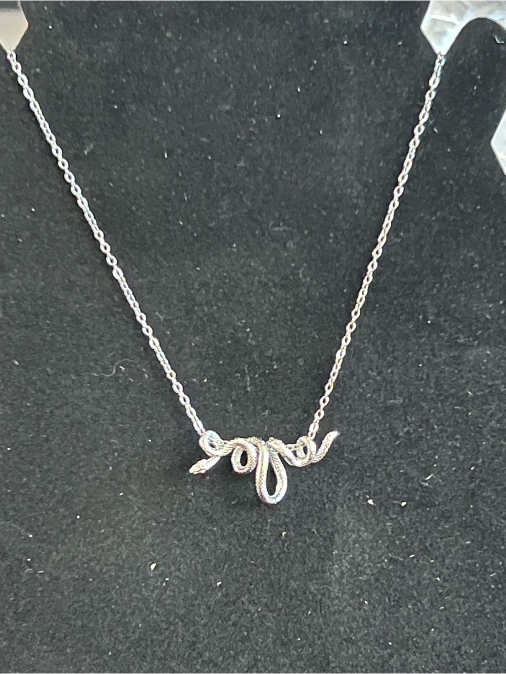 Stainless Steel Snake Necklace Serpent Pendant Silver Tone Jewelry